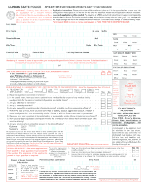 Illinois Firearm Owner's Identification Card Application