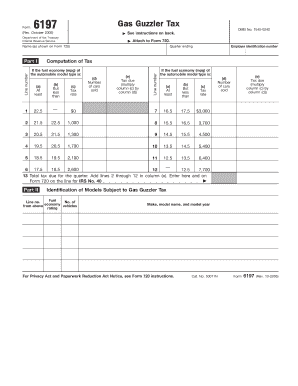 Gas Guzzler Tax Form 6197