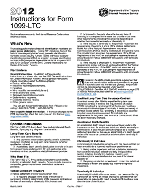 Instructions for Form 1099-LTC (2012)