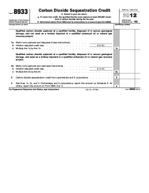 IRS Form 8933 Carbon Dioxide Sequestration Credit