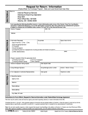IRS Form 8796-A Request for Returns/Information