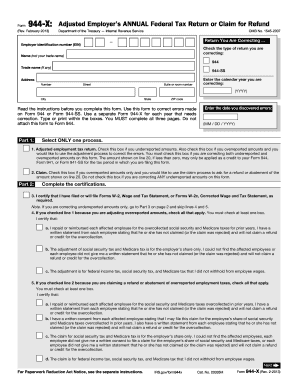 Form 944-X Adjusted Employer’s Annual Federal Tax Return