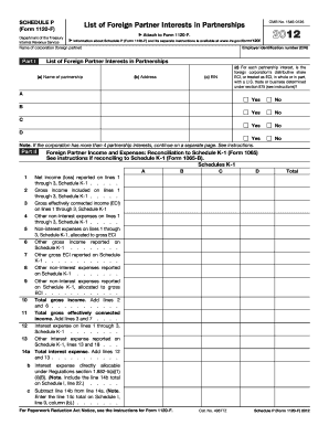 Schedule P Form 1120-F