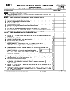 Form 8911 Alternative Fuel Vehicle Refueling Property Credit