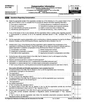 Schedule J Compensation Information Form 990