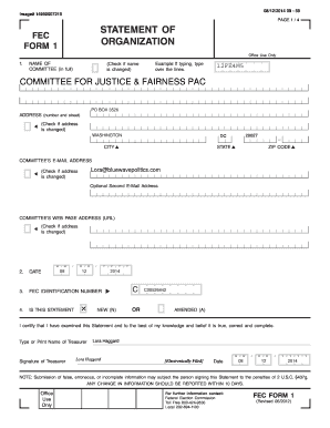 FEC Form 1 Organization Statement