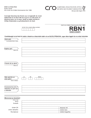 Business Name Registration Form RBN1