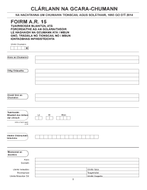 Ireland Annual Return Form AR15