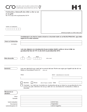 Company Restoration Application Form H1