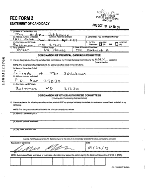 FEC Form 2 Statement of Candidacy