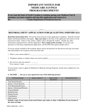 Medicare Savings Program Reenrollment Application