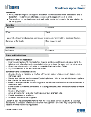 Scrutineer Appointment Notice