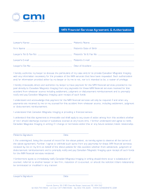MRI Financial Services Agreement