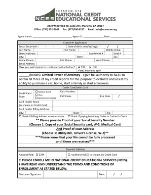 Credit Restoration Service Agreement
