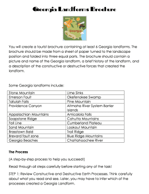 Georgia Landforms Brochure Template