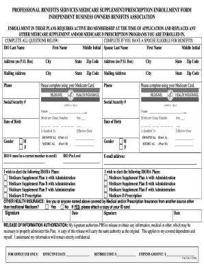 Medicare Supplement and Prescription Enrollment Form