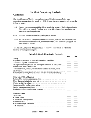 Short story outline example - Incident Complexity Analysis - National Wildland Fire - gacc nifc