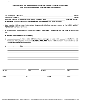 Conditional Release from Exclusive Buyer Agency Agreement