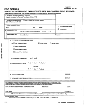 FEC Form 5 Independent Expenditures Report