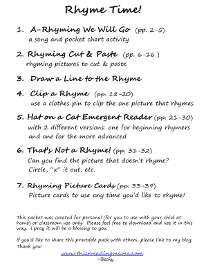 Rhyming Activities for Kids