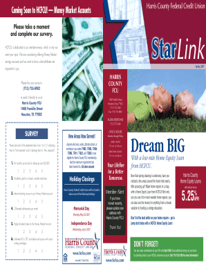 Harris County FCU Money Market Account Survey