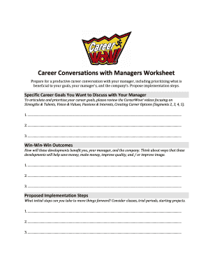 Career Conversations with Managers Worksheet