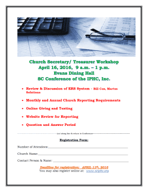 Church Conference Registration Form