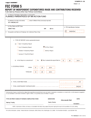FEC Form 5 - Independent Expenditures Report