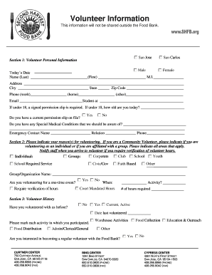 Volunteer Information Form