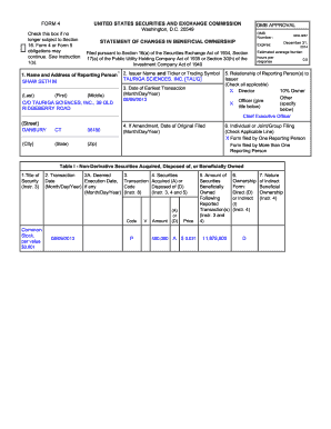 Form 4 Statement of Changes in Beneficial Ownership