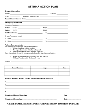 Asthma Action Plan