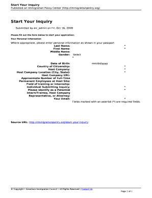 Immigration Policy Center Inquiry Form