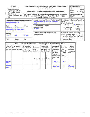 SEC Form 4 Statement of Changes in Beneficial Ownership