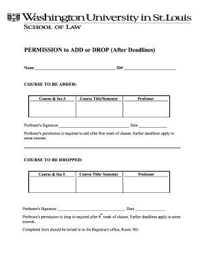 Permission to Add or Drop Courses