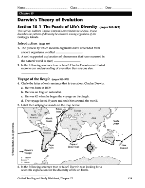 Darwin's Theory of Evolution Study Guide