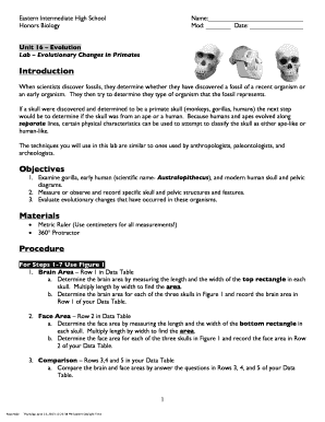 Evolutionary Changes in Primates Lab