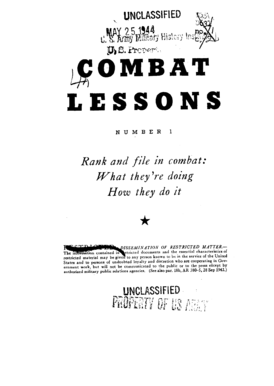 Qld police stat dec - Combat Lessons No 1 Rank and file in combat WWII