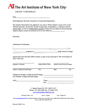 Transcript Request Form