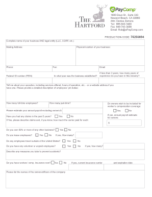 Workers' Compensation Application Form