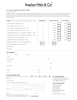 Fine Art & Design Auction Catalogue Subscription Form