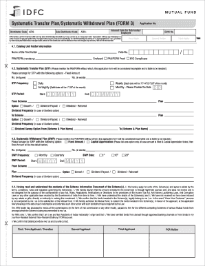 Mutual Fund Investment Application Form