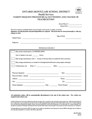 Parent Request Procedure for Tracheostomy Care