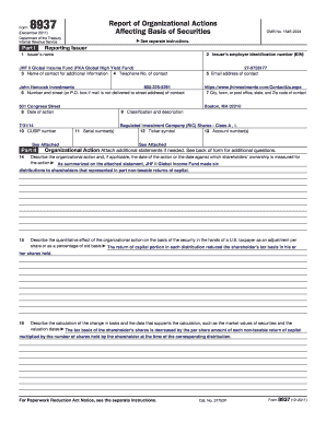 Form 8937 Report of Organizational Actions