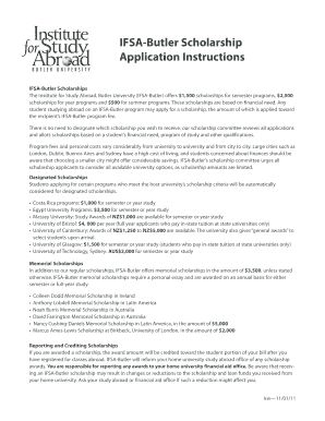 IFSA-Butler Scholarship Application
