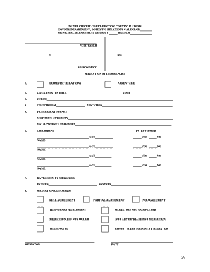 Cook County Mediation Status Report