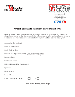 Credit Card Auto-Payment Enrollment Form