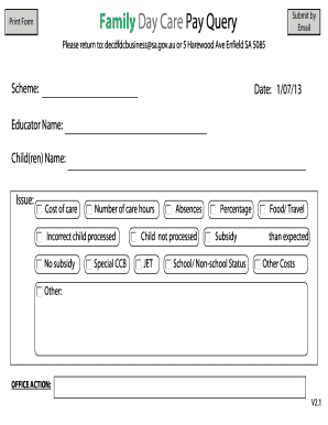 Family Day Care Pay Query