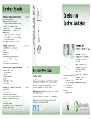 Seminar Agenda Construction Construction Contract Workshop - halfmoonseminars