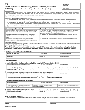 COBRA Notification of Other Coverage