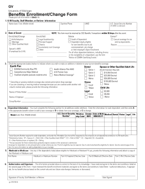 University of Michigan Benefits Enrollment/Change Form